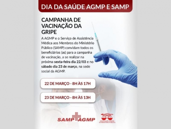 Dia da Saúde AGMP e SAMP 2024 será realizado nos dias 22 e 23 de março